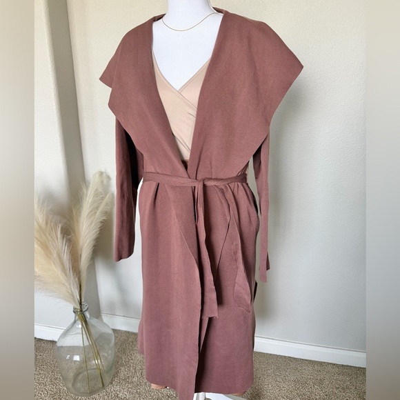 NWT Love Tree - Elegant Sophisticated Mauve Women's Knit Coat - Picture 3 of 17